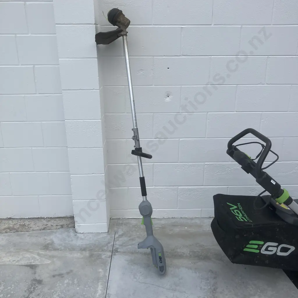 EGO+ 56V Power Mower With Catcher, 49cm, Side Discharge & Mulching Plugs, & Line Trimmer, 33cm, 4.0Ah Battery & Charger Image 1++