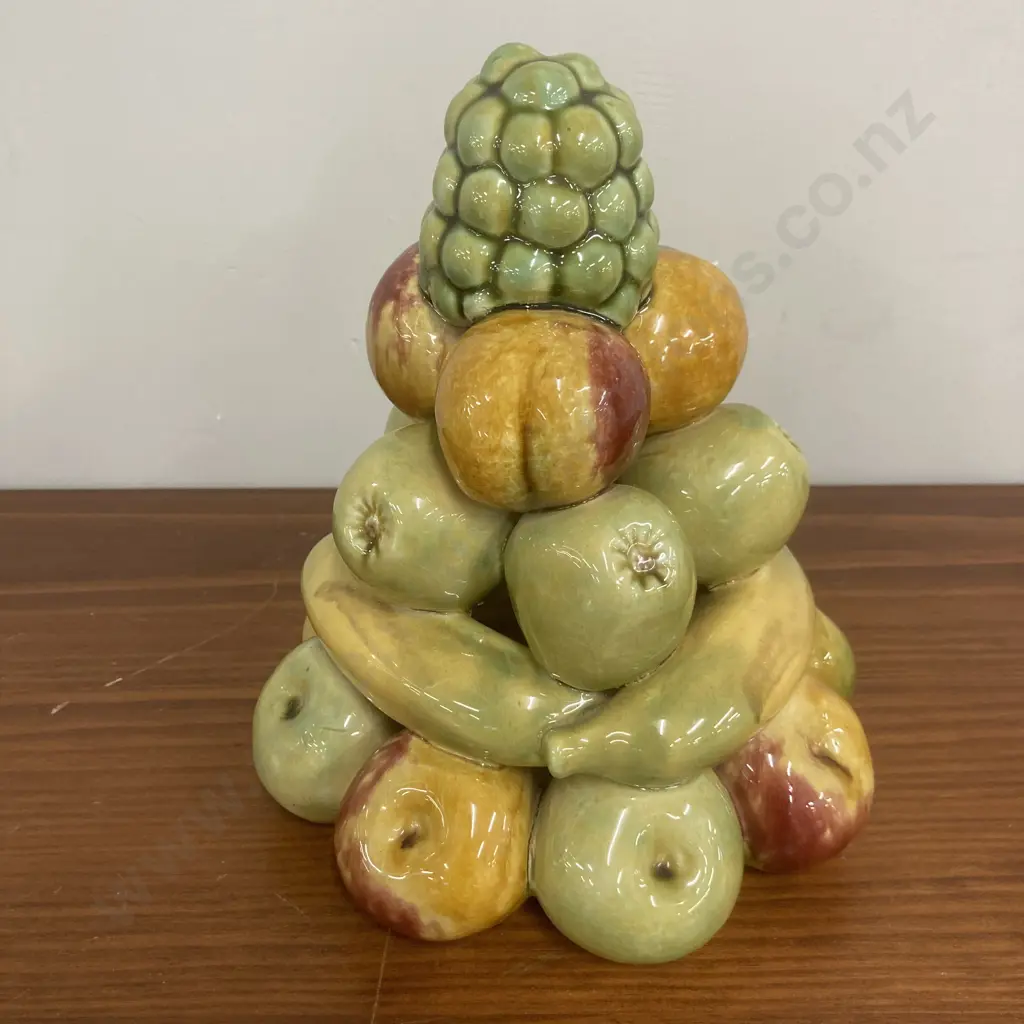 Vintage 1970's Secla Majolica Fruit Stack, Portugal, H23cm Image 1++