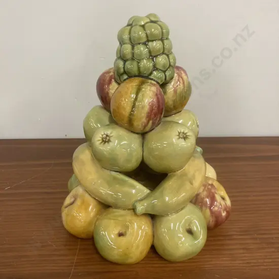 Vintage 1970's Secla Majolica Fruit Stack, Portugal, H23cm
