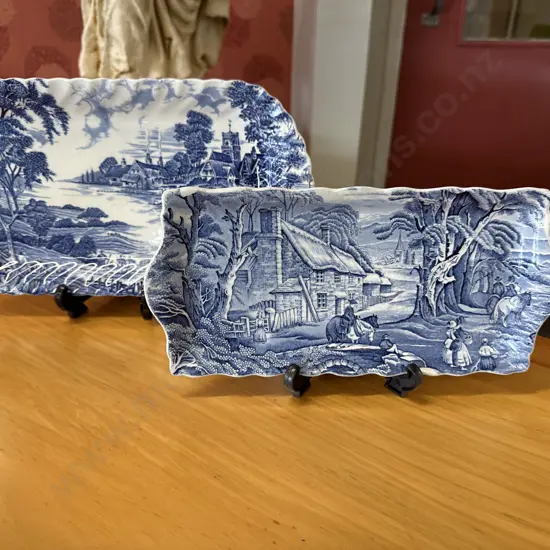 Staffordshire Ridgeway Meadowsweet Platter With Old Foley Sandwich Plate
