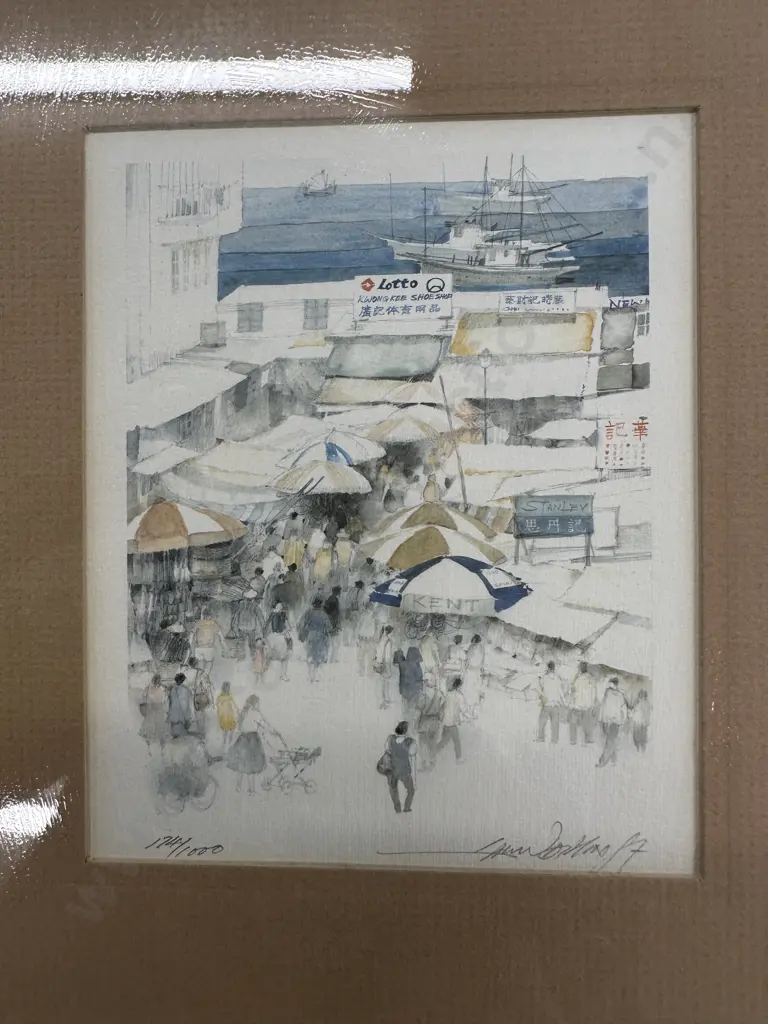 Framed Artwork Including Original Etching Of Peter Pans Statue With Framed Water Colour Signed? 124/1000 Image 1++