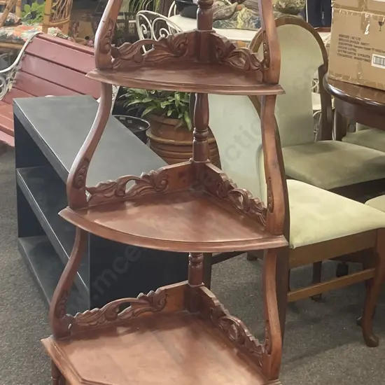 Wotnot, 4 Tier, Single Door, Carved, H163 W55 D43cm