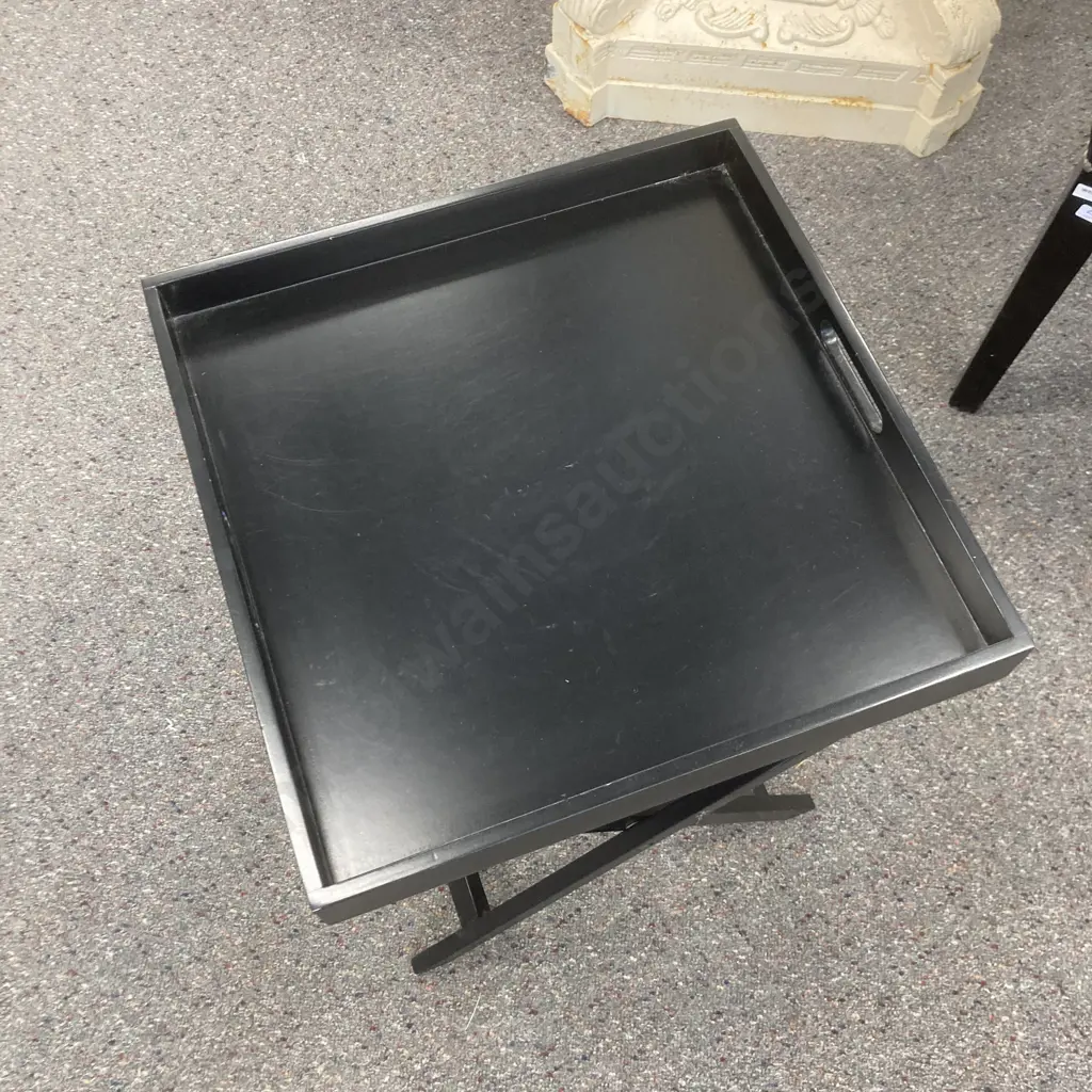 Black Butlers Tray, H47 W40 D40cm Image 1++