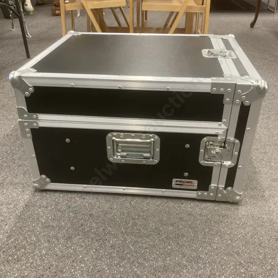 Proel DJ Rack Mixer Case, External Measurements H41 W55 D68cm, Recessed Steel Galvanized Butterfly Style Latches