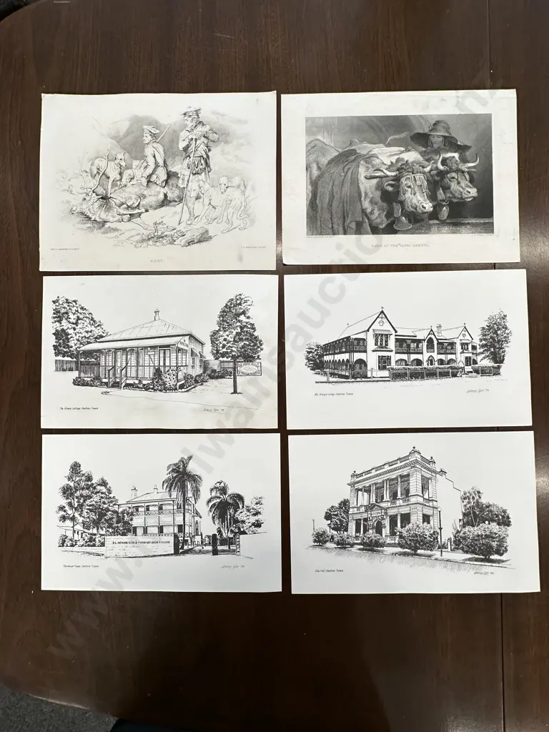 Selection Of Artwork By Kathryn Gale '94 With 'Oxen At The Tank' Geneva & 'Rest' Artwork Image 1++