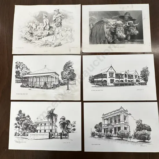 Selection Of Artwork By Kathryn Gale '94 With 'Oxen At The Tank' Geneva & 'Rest' Artwork