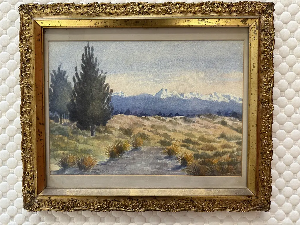 Original Watercolour Signed By Artist, Glazed Ornate Gilt Frame, 36 x 44cm Image 1++