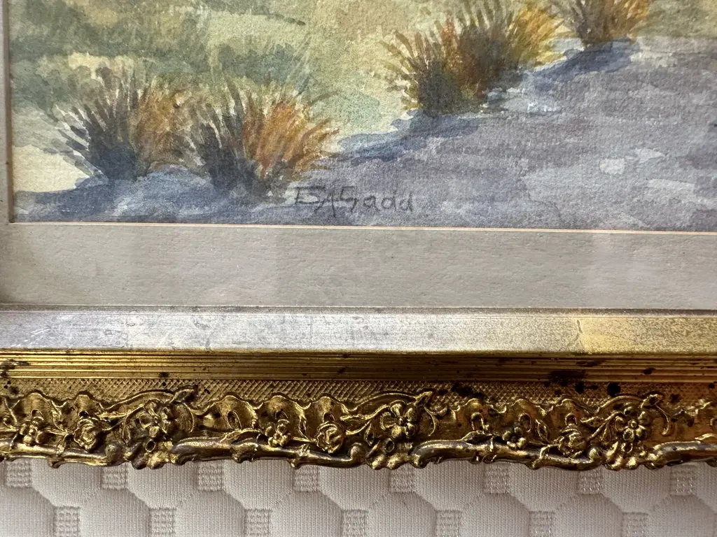 Original Watercolour Signed By Artist, Glazed Ornate Gilt Frame, 36 x 44cm Image 1++
