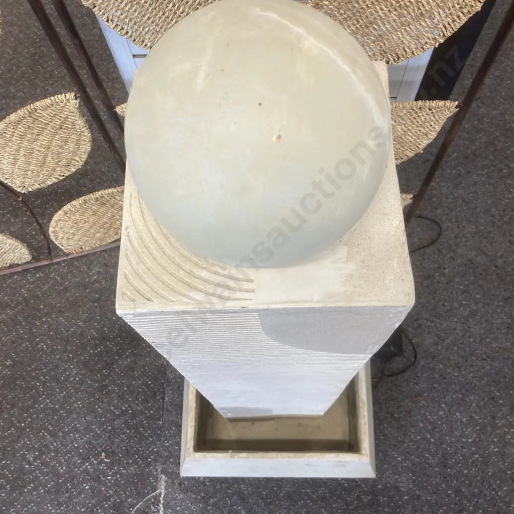 Water Feature With Pump, Resin Pillar With Sphere At Top, H102cm Image 1++