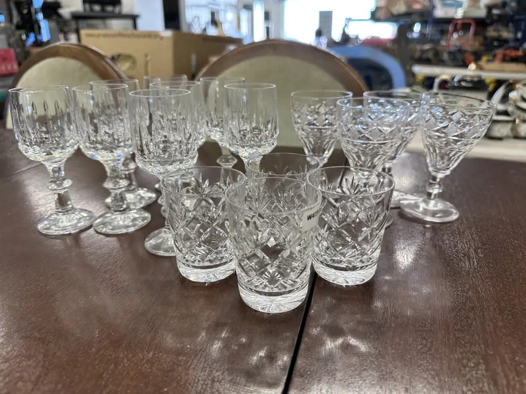 Selection of Crystal Glasses Including Sherry Image 1++