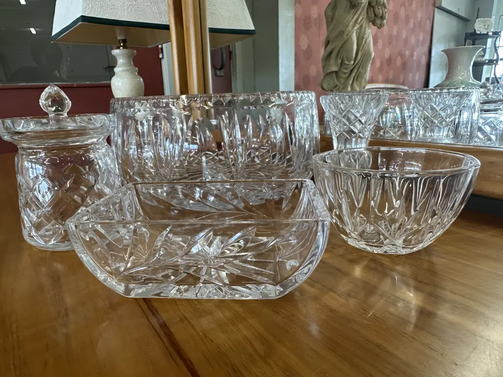 Vintage Crystal Bowl, Cannister, Vase Etc Image 1++