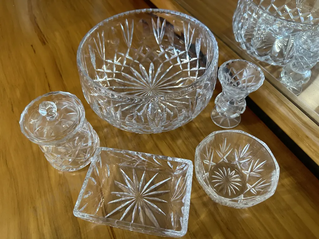 Vintage Crystal Bowl, Cannister, Vase Etc Image 1++