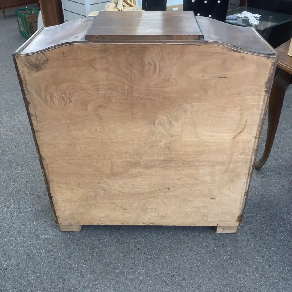 Art Deco Leadlight China Display Cabinet, 2 Door (No Key), H100 W91 D31.5cm Image 1++
