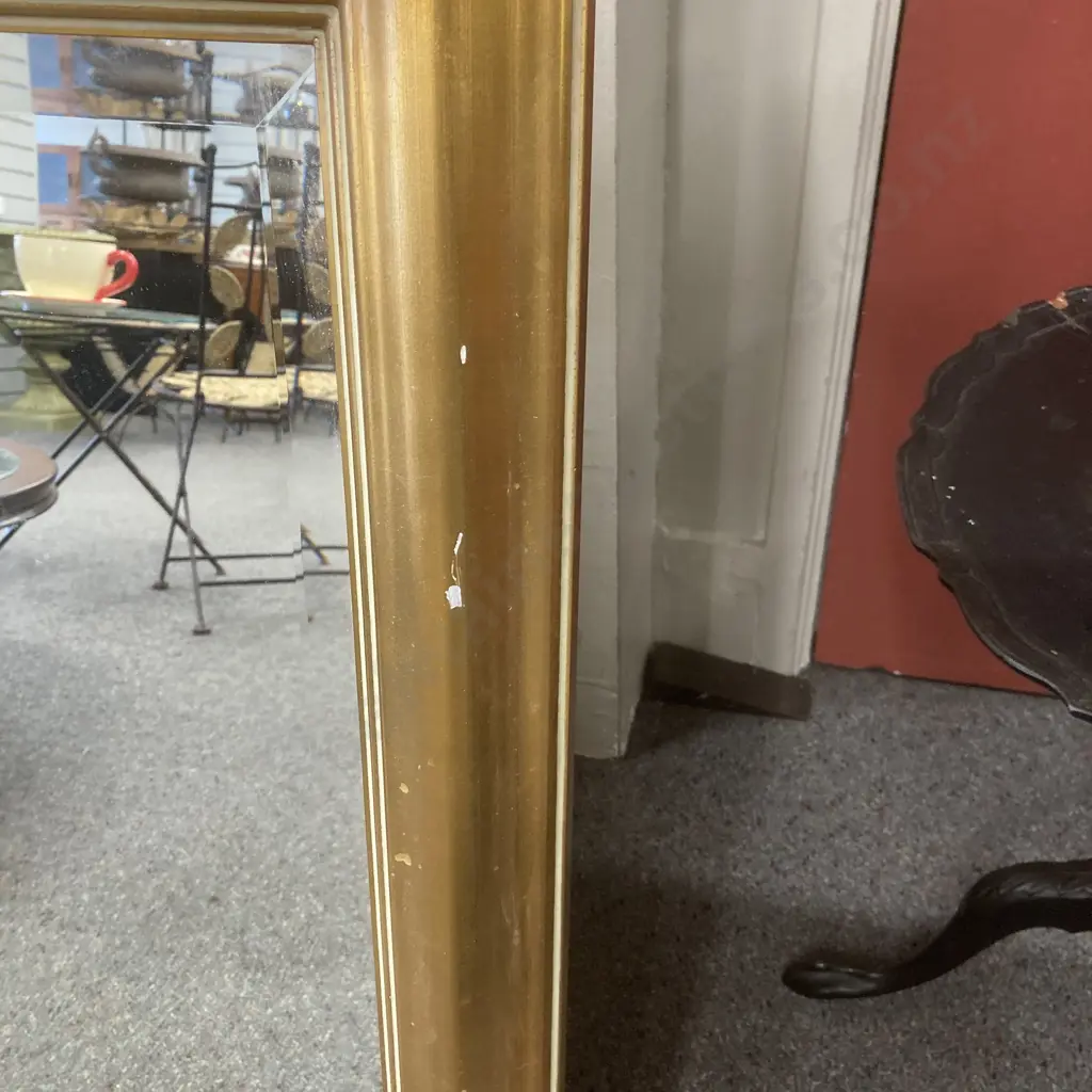 Bevelled Edge Mirror In A Gold Colour Frame, 85 x 100cm Image 1++