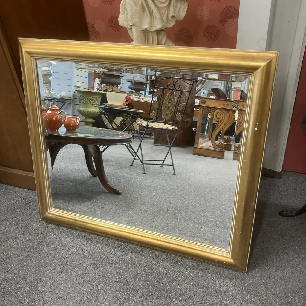 Bevelled Edge Mirror In A Gold Colour Frame, 85 x 100cm Image 1++