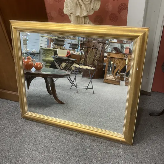 Bevelled Edge Mirror In A Gold Colour Frame, 85 x 100cm