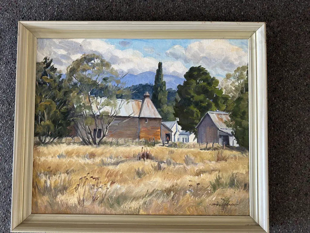 Original Oil Painting By Olive Beken Titled Sumner Wakefield Landscape, Framed, 56 x 67cm Image 1++