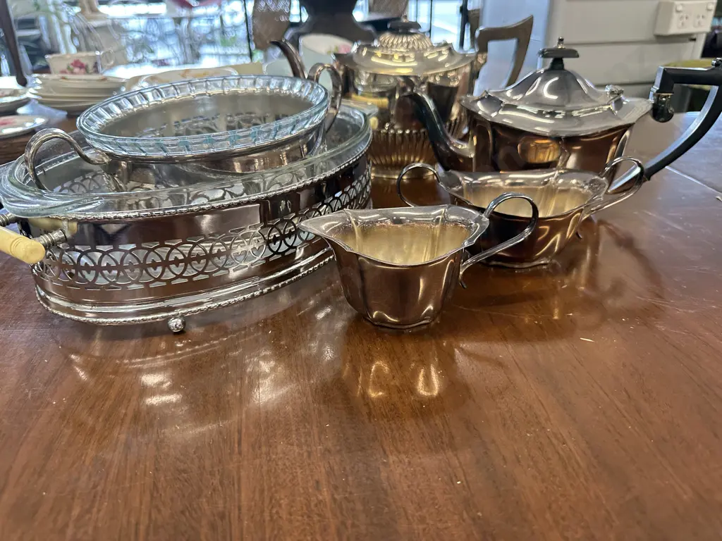 Assorted Silverware Including Serving Dishes, Teapots Etc Image 1++