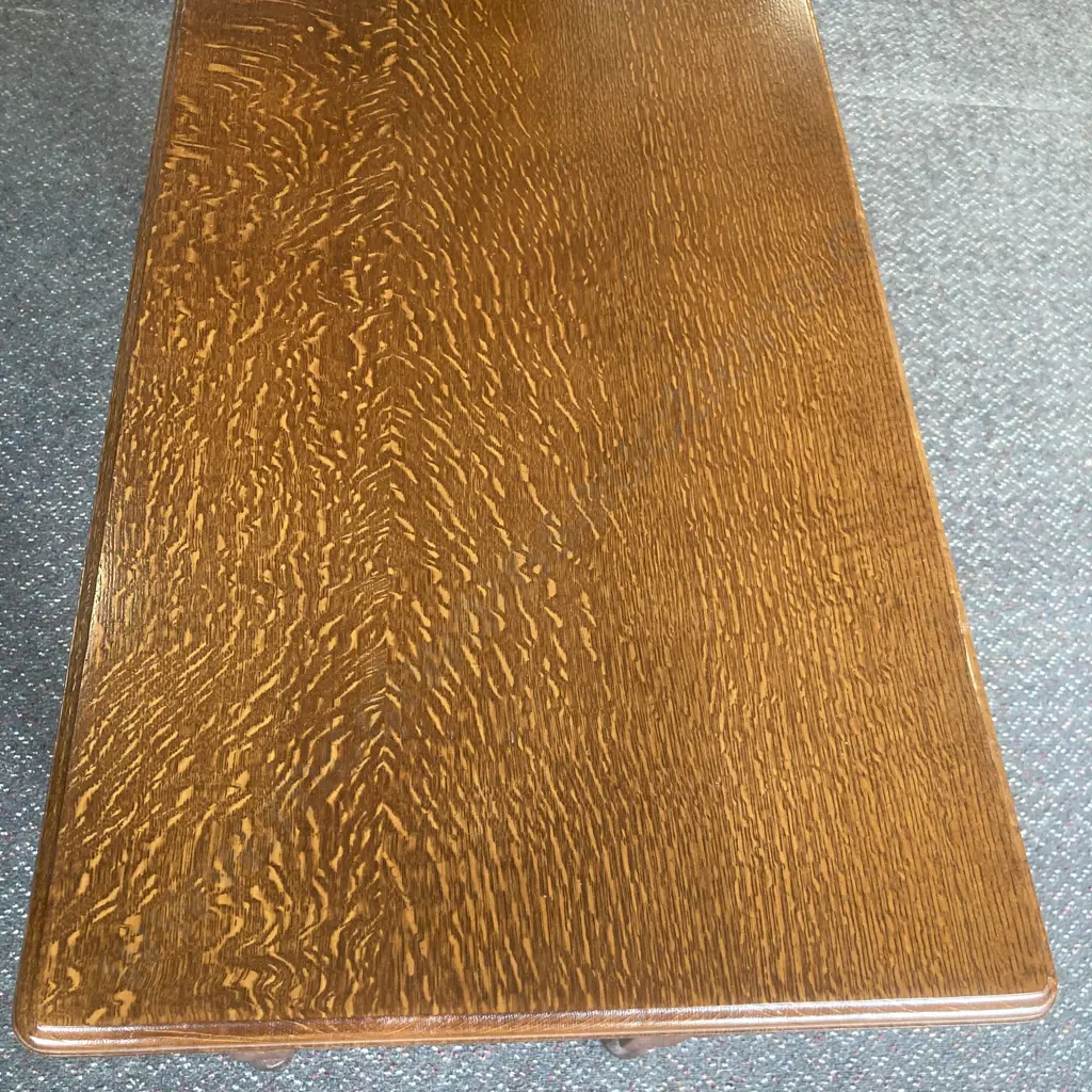Antique Tiger Maple Console Table, Turned Legs, H74 W96 D46.5cm Image 1++