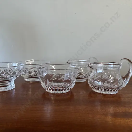 Selection of Stuart Crystal & Dishes & Creamers