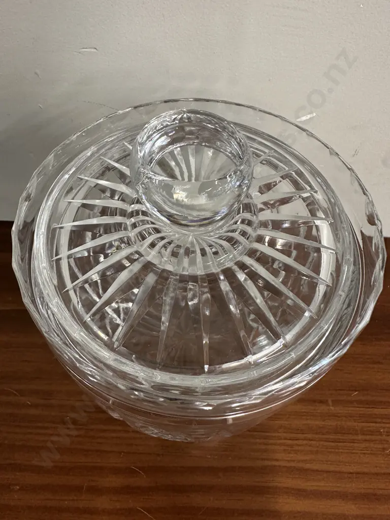 Large Vintage Crystal Canister H18cm Image 1++