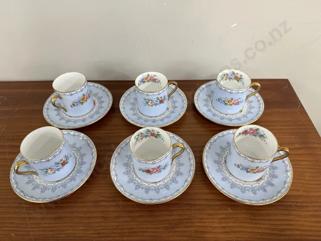Shelley 'Crochet' Set Of Six Demi Tasse Duos Image 1++