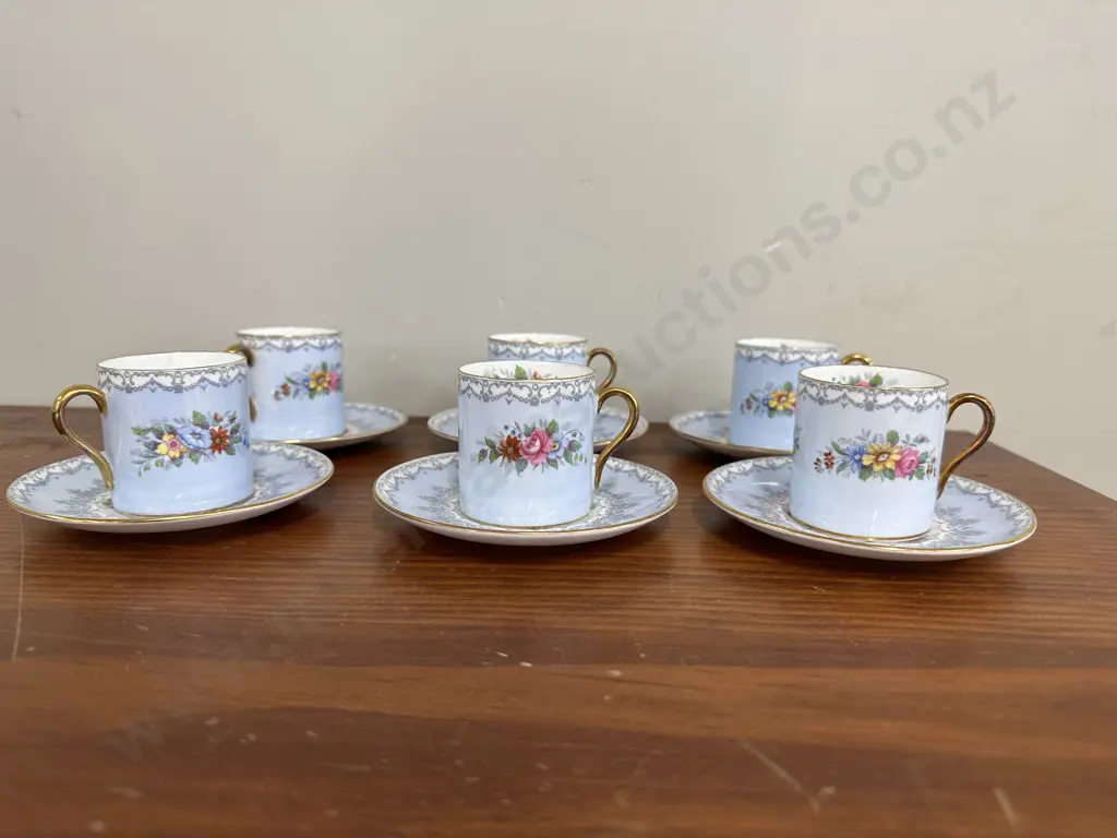 Shelley 'Crochet' Set Of Six Demi Tasse Duos Image 1++