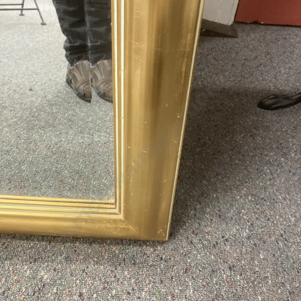Bevelled Edge Mirror In A Gold Colour Frame, 85 x 85cm Image 1++