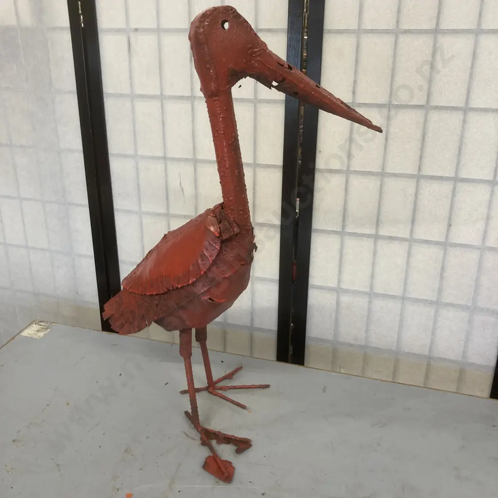 Steel Vintage Stork Garden Figurine, 68 x 46cm Image 1++