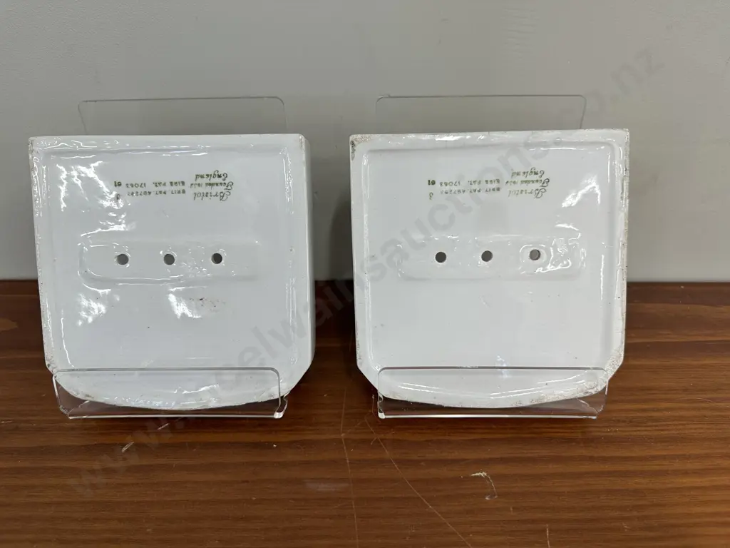Pair of Vintage Jeyes Ceramic Toilet Paper Holder Dispenser Bristol Image 1++