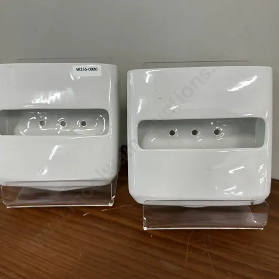 Pair of Vintage Jeyes Ceramic Toilet Paper Holder Dispenser Bristol
