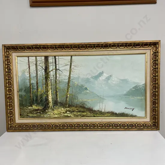Original Artwork signed by Moncrief. Ornate Gilded frame. 89 x 51cm