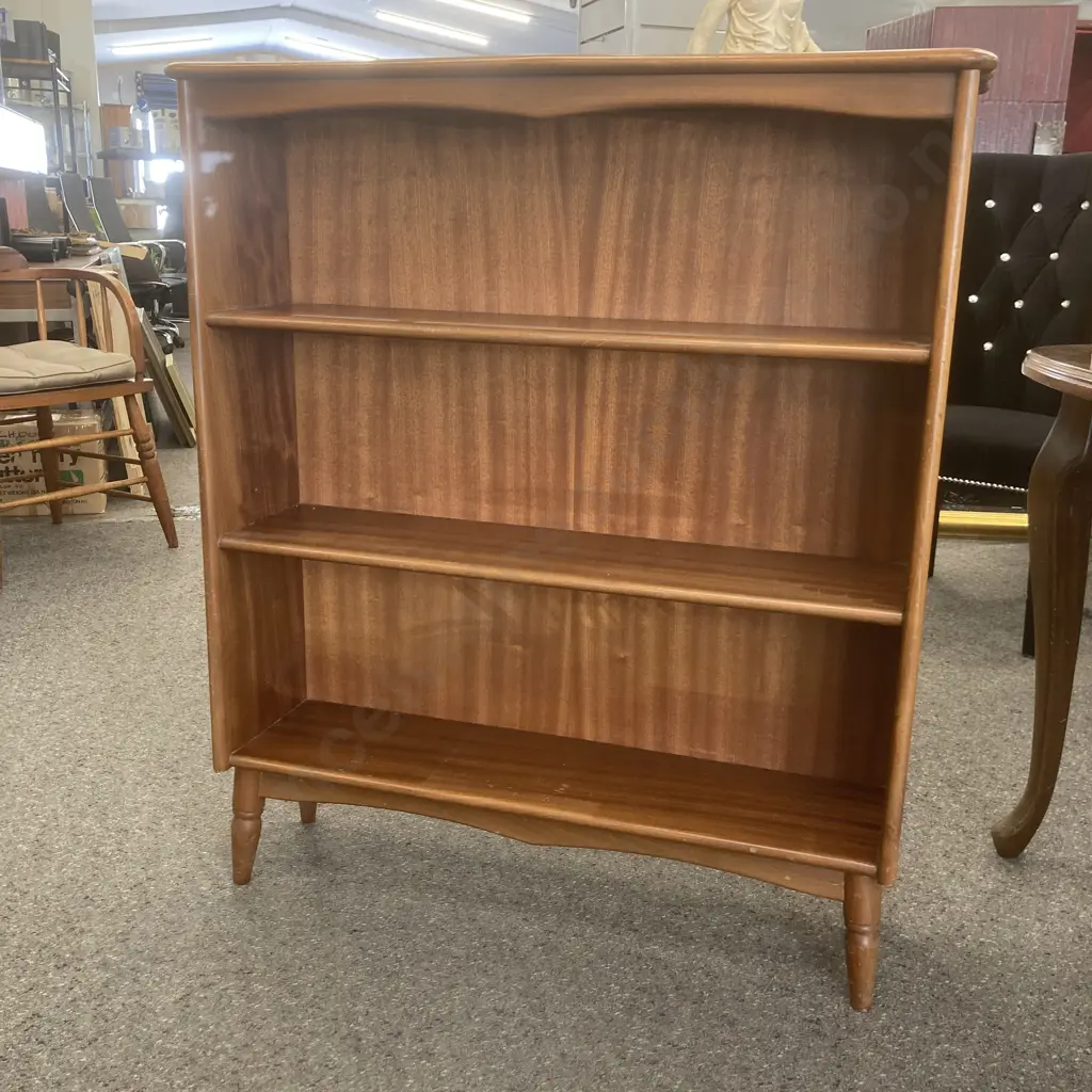 Mid Century Airest Mayflower Collection 3 Tier Bookcase On Spindle Legs, H105 W91 D24cm Image 1++