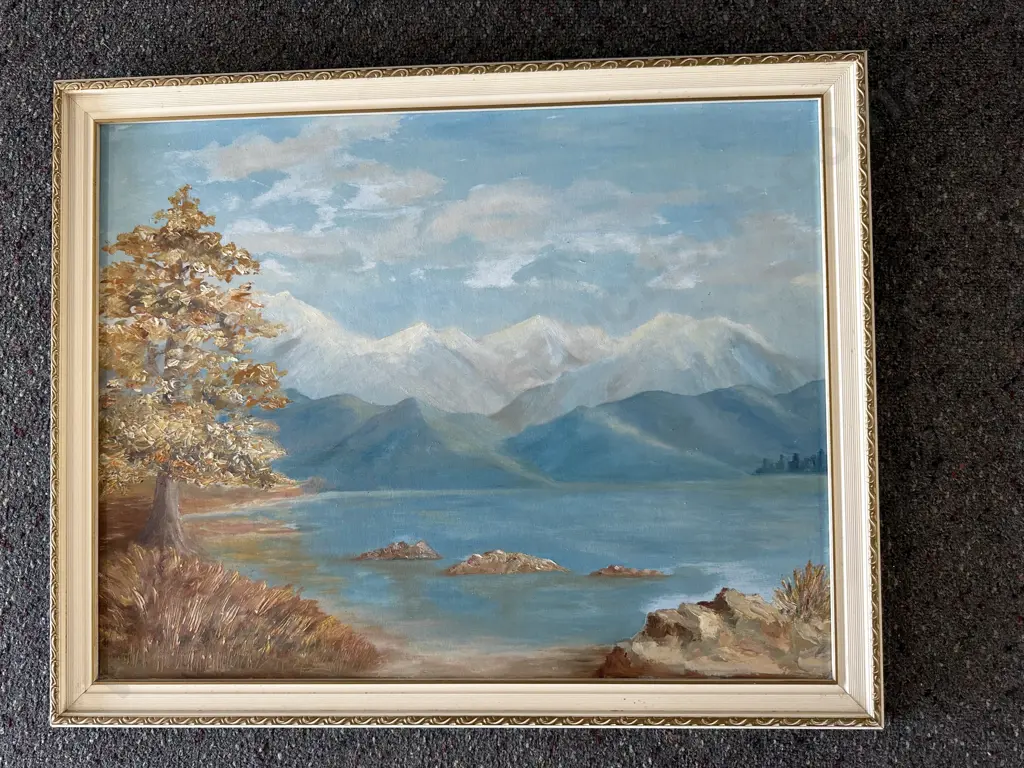 Original Oil Painting By JR Cunningham, Vintage Frame, 52 x 65cm Image 1++