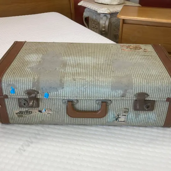 Vintage Cardboard Suitcase, H19 W61 D36cm