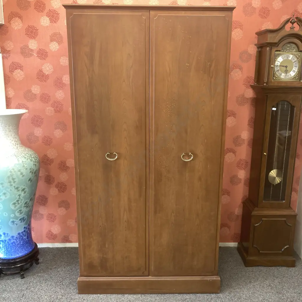 Mid Century G Plan Double Door Wardrobe, H179 W93 D59cm Image 1++
