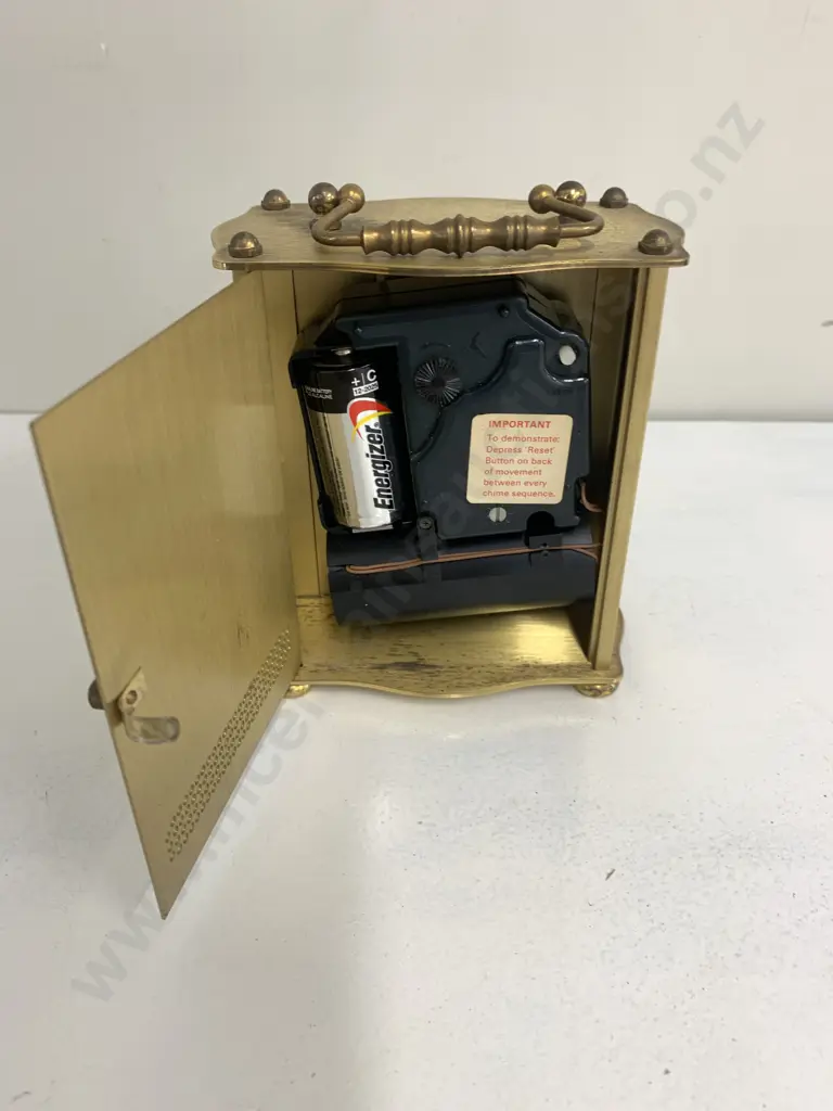 London Clock Company Quartz Carriage Clock Gold Tone Roman Numerials Image 1++