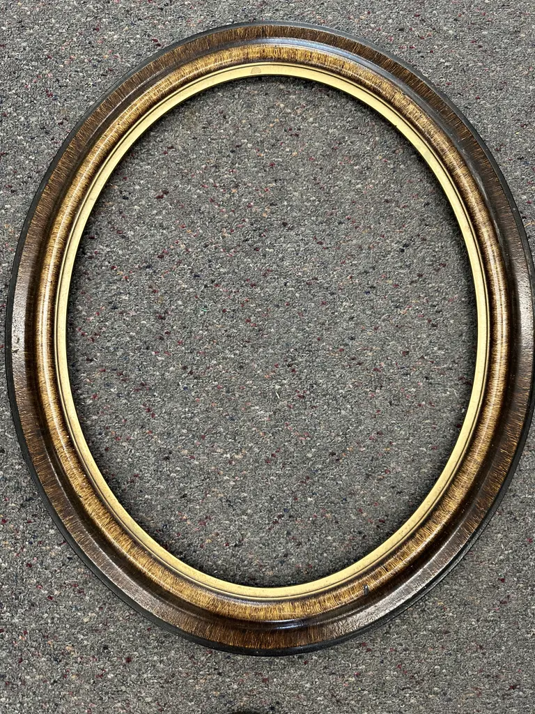 Rectangular Gilt Picture Frame 140cm x 78cm With Wooden Oval Frame Image 1++