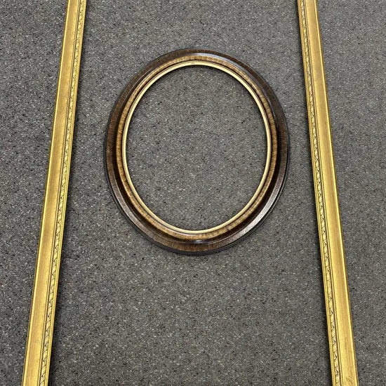 Rectangular Gilt Picture Frame 140cm x 78cm With Wooden Oval Frame