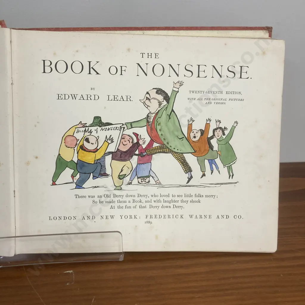 The Book of Nonsense (1889) Oblong Hardback, Composed and Illustrated by Edward Lear, 27th Edition Image 1++