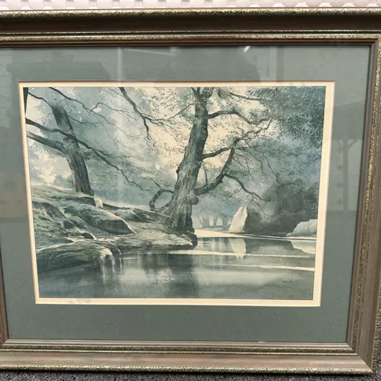 Framed Artwork by R.Bolton Titled 'On The Wye' 51 x 60cm