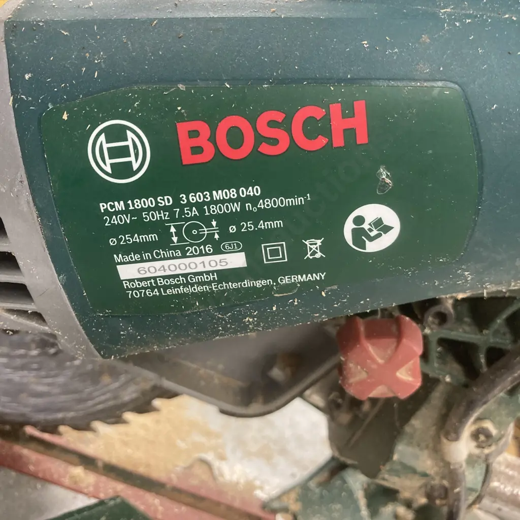 Bosch Sliding Compound Mitre Saw, PCM 1800 SD, 1800W, 25.4mm Image 1++
