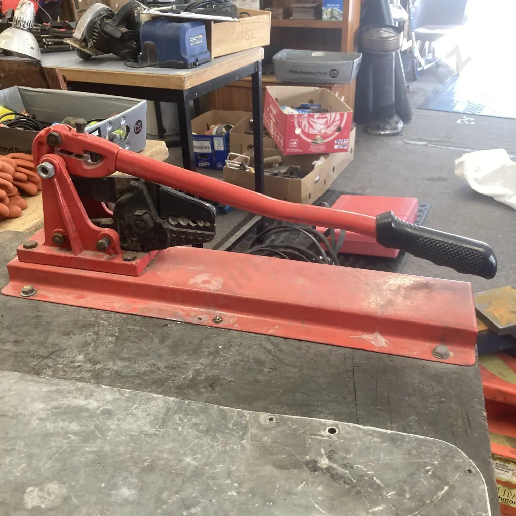 Wooden Work Bench With Industrial Crimper, H93 W270 D90 Image 1++