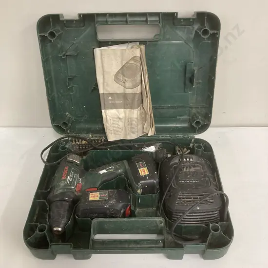 Bosch 18V Cordless Drill Driver, 2 x Batteries & Charger In Plastic Case