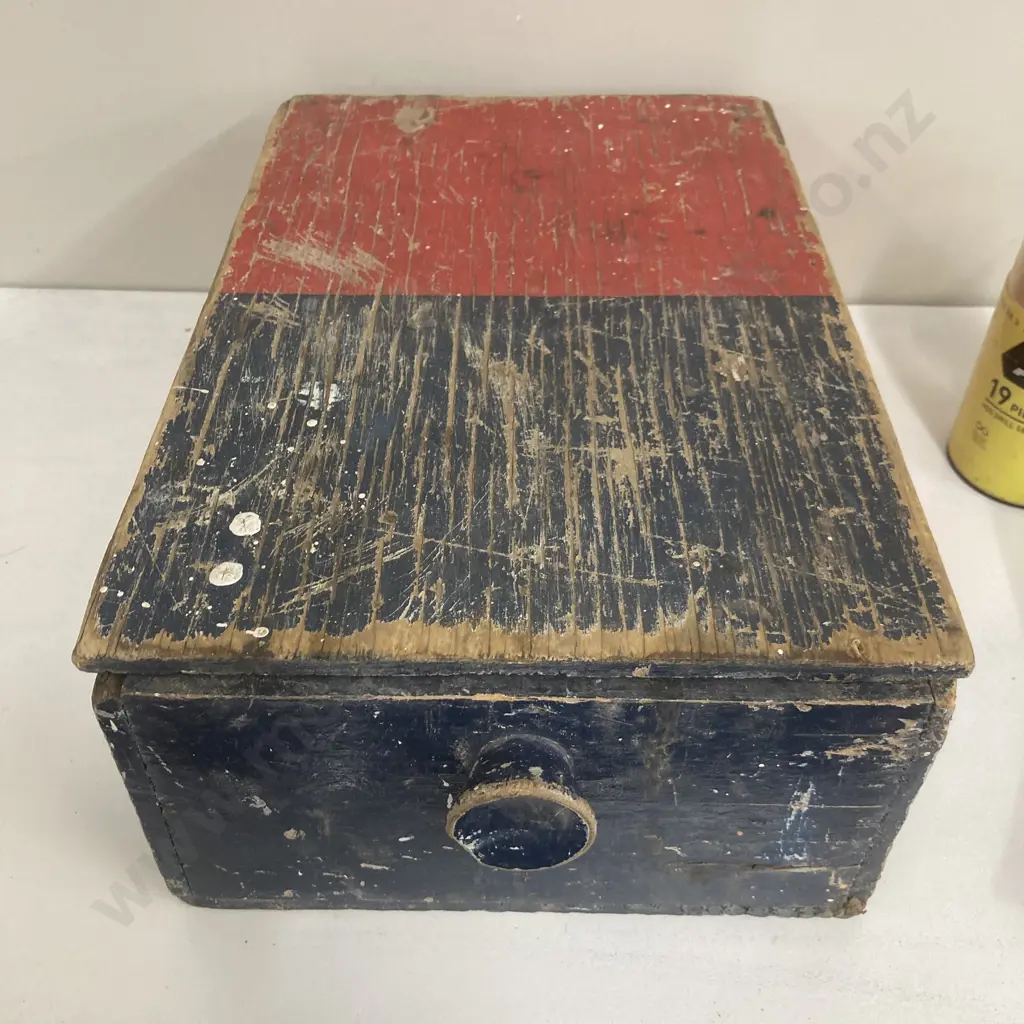 Wooden Box With Divisions, Drill Bits, Hole Saw, Pair of Pry Bars Etc Image 1++