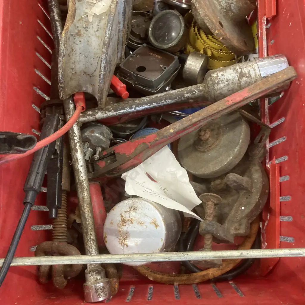 Red Bin, Jumper Leads, Tools, Sundries Image 1++