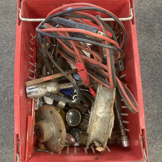 Red Bin, Jumper Leads, Tools, Sundries