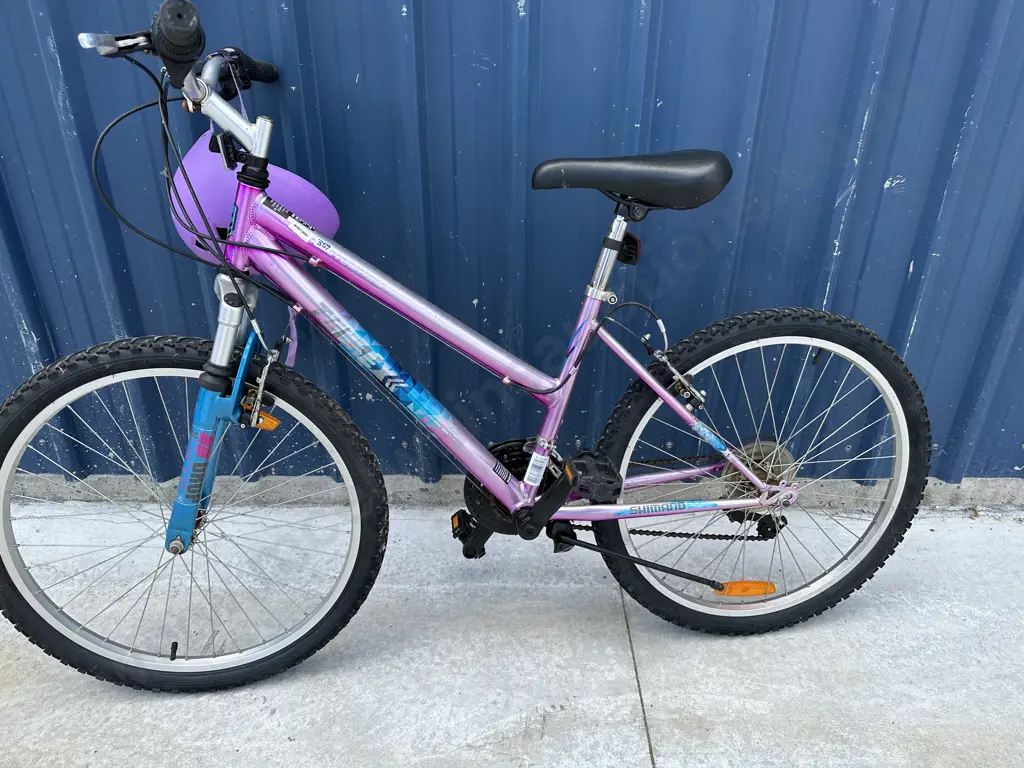 Tourex Pink Girls Bike, Purple Helmet Image 1++