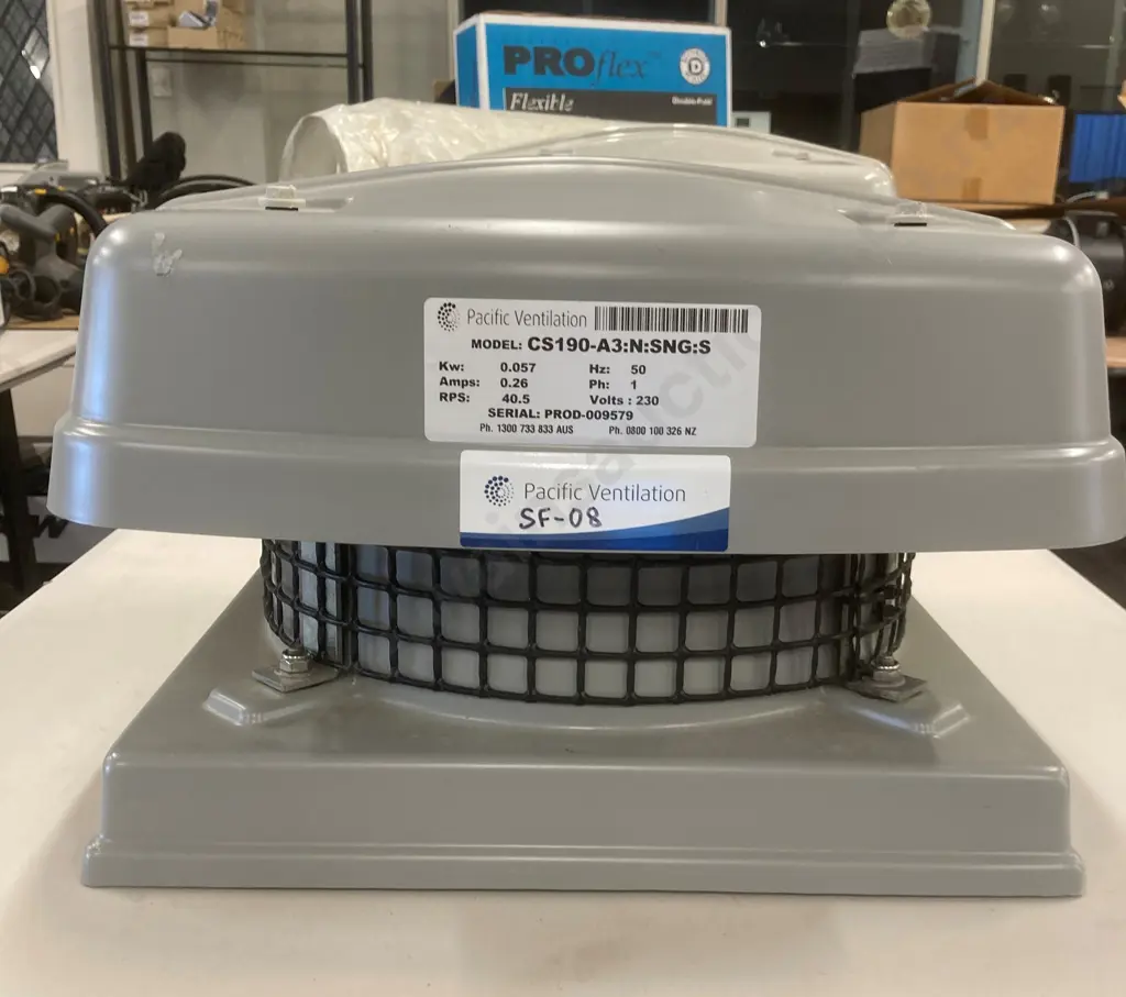 Pacific Ventilation CS Series Supply Air Roof Centrifugal Fan, Model CS190-A3:N:SNG:S Image 1++