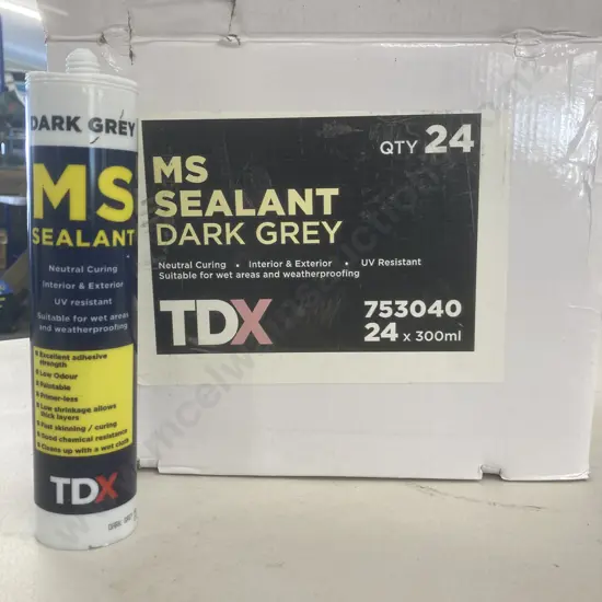 TDX MS Silicone Sealant - Dark Grey, Box of 24 x 300mls